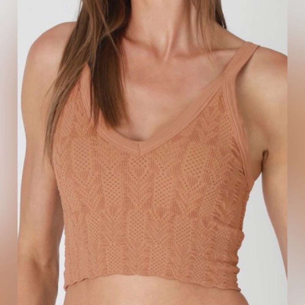 NWT Nikibiki Lace Textured Seamless Boho Brami Bralette Crop Top Tank - Picture 6 of 7